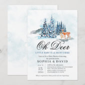 Invitation  Woodland Hills Oh Deer Baby Shower (Devant / Derrière)