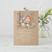 Invitation Woodland Kraft papier Barne Mariage forestier (Debout devant)