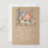 Invitation Woodland Kraft papier Barne Mariage forestier (Devant)