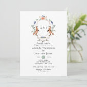 Invitation Woodland Laurel Crest Monogram (Debout devant)