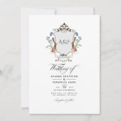Invitation Woodland Laurel Crest QR Code RSVP Mariage (Devant)