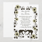 Invitation Woodland Love Mariage de tournesol (Devant / Derrière)