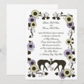 Invitation Woodland Love Mariage de tournesol (Devant / Derrière)