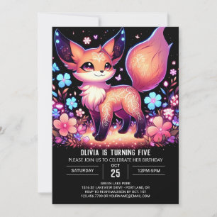 Invitation Woodland Majestic Fox Digital Anniversaire