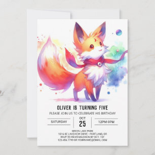 Invitation Woodland Printable Renard Anniversaire