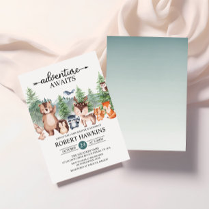 Invitation Woodland Rustic Adventure attend le Baby shower