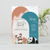 Invitation Woodland Safari Animaux garçon Baby shower Invitat (Debout devant)