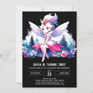 Invitation Woodland Simple Fairy Anniversaire