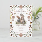 Invitation Woodland Squirrel Baby Shower (Debout devant)
