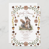 Invitation Woodland Squirrel Baby Shower (Devant / Derrière)