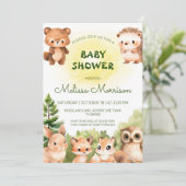 Invitation Woodland Sunshine Baby Boy Douche (Debout devant)