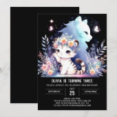 Invitation Woodland Sweet Tiger Anniversaire (Devant / Derrière)