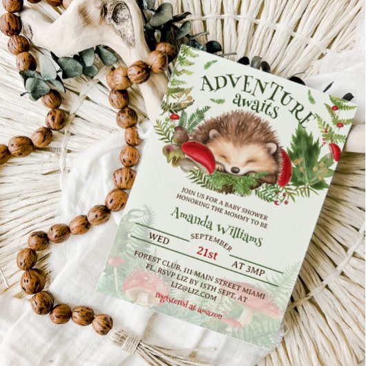Invitation Woodland Theme Genre neutre Baby shower