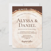 Invitation Woodland Tree bark ring Rustic Wedding  (Devant)