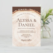 Invitation Woodland Tree bark ring Rustic Wedding  (Debout devant)