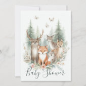 Invitation Woodland Watercolor Animals (Devant)