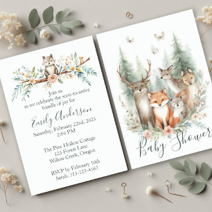 Invitation Woodland Watercolor Animals