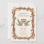 Invitation Woodland weasel baby shower (Devant)