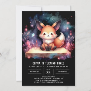 Invitation Woodland Wild Fox Anniversaire numérique