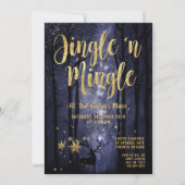 Invitation Woodland Winter Jingle Mingle Gold Fête (Devant)