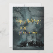 Invitation Woodland Winter Jingle Mingle Gold Fête (Dos)