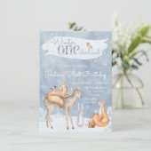 Invitation Woodland Winter ONE derland Premier anniversaire f (Debout devant)