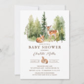 Invitation Woodland Wonder Deer Baby shower (Devant)