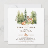 Invitation Woodland Wonder Deer Baby shower (Devant)