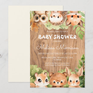 Invitation Woodland World Tous sont invités Baby Boy Douche