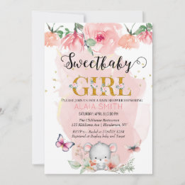 Invitation Woodlands Animal Thème Baby Mouse pour baby shower