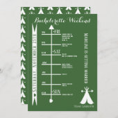 Invitation Woods Camp Bachelorette Week-end Getaway Itinérair (Devant / Derrière)