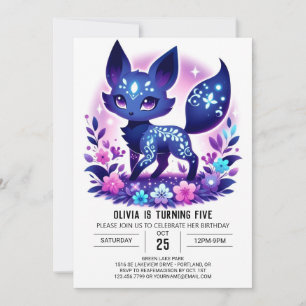 Invitation Woods Majestic Fox Digital Anniversaire