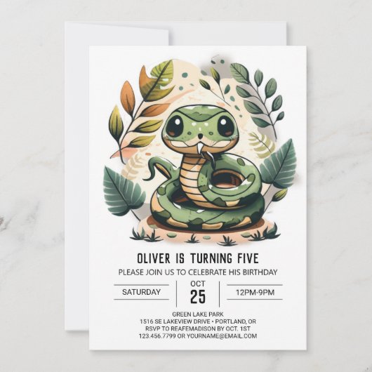 Invitation Woods Python fête anniversaire (Devant)
