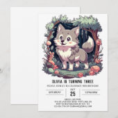 Invitation Woods Simple Digital Wolf Anniversaire (Devant / Derrière)