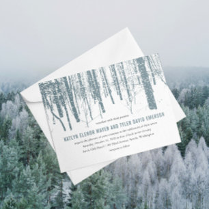 Invitation © Woods Trees Forêt Mariage d'hiver