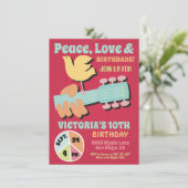Invitation Woodstock Hippie Birthday Party (Debout devant)