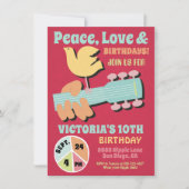 Invitation Woodstock Hippie Birthday Party (Devant)