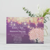 Invitation Woodtale Conte Millennial Pink Purple Mariage (Debout devant)