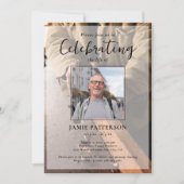 Invitation Woodworker Celebration of Life Photo Funeral (Devant)