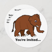 Invitation Woolly Mammoth Birthday Invite (Devant / Derrière)