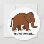 Invitation Woolly Mammoth Birthday Invite<br><div class="desc">A Woolly Mammoth decorates this customizable birthday invite. Let us know if we can help you make up your invite !</div>