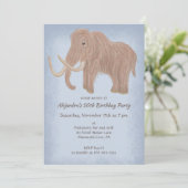 Invitation Woolly Mammoth Custom Birthday Party (Debout devant)