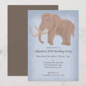 Invitation Woolly Mammoth Custom Birthday Party (Devant / Derrière)
