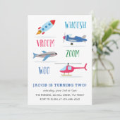 Invitation Woosh Vroom Woo Space Rocket Fête d'anniversaire d (Debout devant)