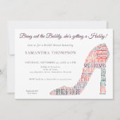 Invitation Word Art Stiletto Bubly Purple Fête des mariées (Devant)