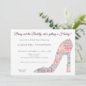 Invitation Word Art Stiletto Bubly Purple Fête des mariées (Debout devant)