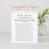Invitation Word Search Rose Gold Fête des mariées Jeu 5x7 (Debout devant)