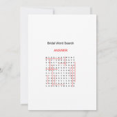 Invitation Word Search Rose Gold Fête des mariées Jeu 5x7 (Dos)