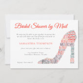 Invitation WordArt Stiletto Chaussure Fête des mariées rouge  (Devant)