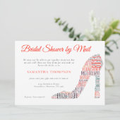 Invitation WordArt Stiletto Chaussure Fête des mariées rouge  (Debout devant)